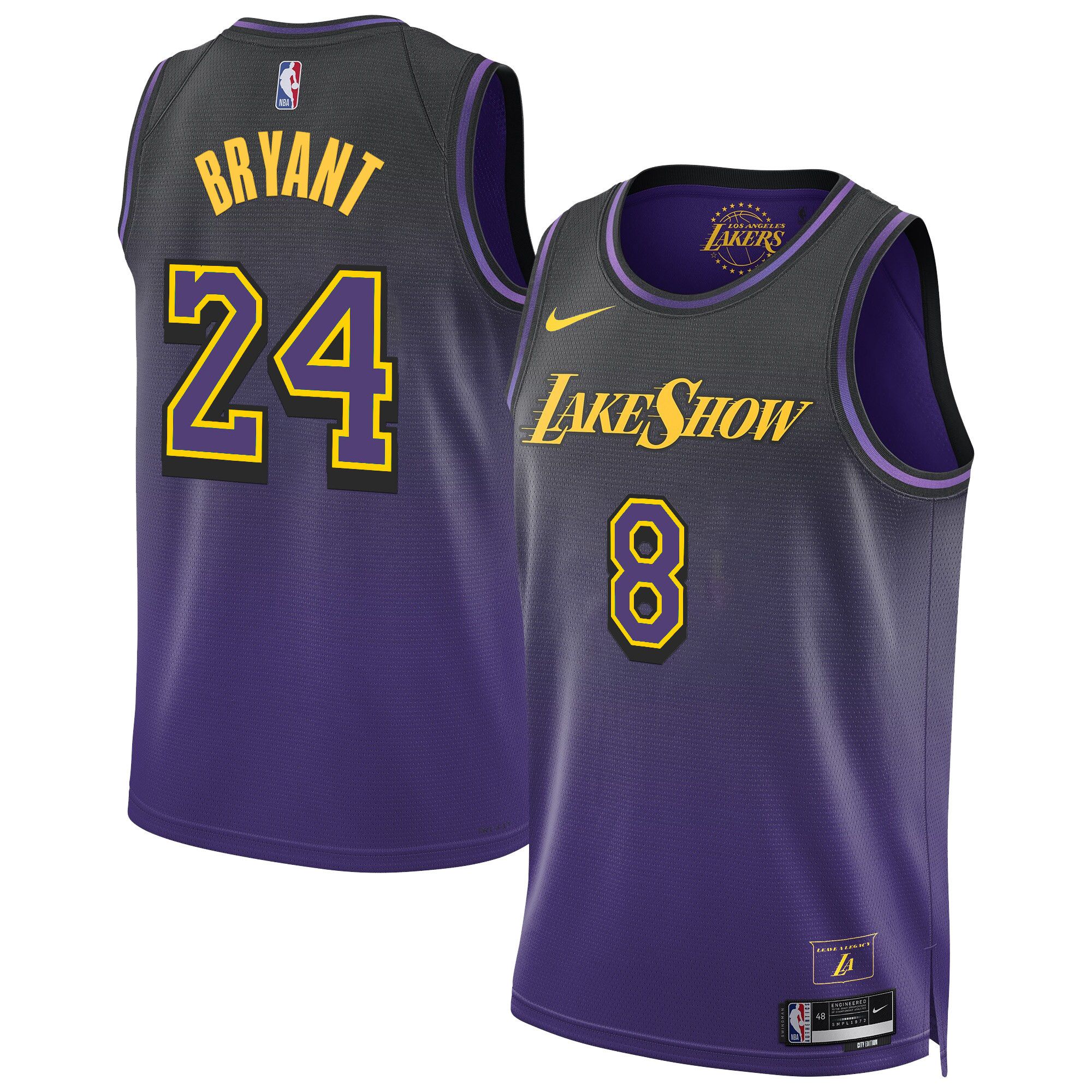 Men Los Angeles Lakers 24 Bryant Purple 2025 Nike Swingman NBA Jersey